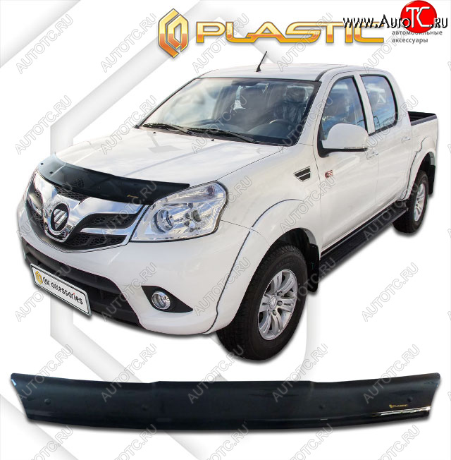 1 999 р. Дефлектор капота CA-Plastic  Foton Tunland (2012-2019) Pickup Double Cab дорестайлинг (classic черный, без надписи)  с доставкой в г. Пермь