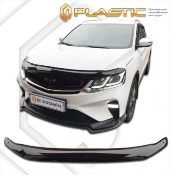 2 379 р. Дефлектор капота (рынок РФ) CA-Plastic Geely Coolray SX11 дорестайлинг (2018-2023) (серия Сlassic черный, без надписи)  с доставкой в г. Пермь. Увеличить фотографию 2