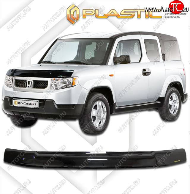1 999 р. Дефлектор капота CA-Plastic  Honda Element  1 (2008-2011) YH 2-ой рестайлинг (classic черный, без надписи)  с доставкой в г. Пермь