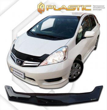1 899 р. Дефлектор капота CA-Plastic  Honda Fit Shuttle  1 GP2,GG7,GG8 (2011-2013) дорестайлинг (серия Сlassic черный, без надписи)  с доставкой в г. Пермь. Увеличить фотографию 2