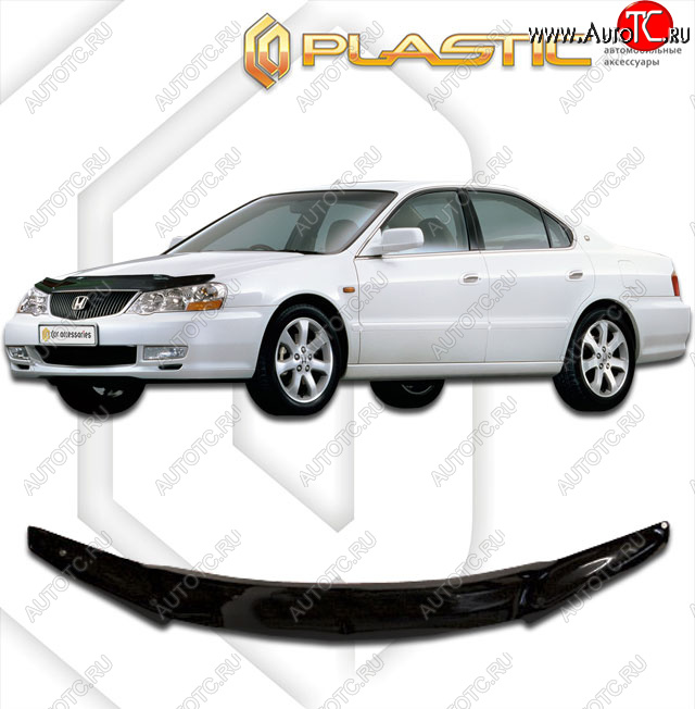 1 899 р. Дефлектор капота CA-Plastic  Honda Saber  2 (2001-2003) рестайлинг (classic черный, без надписи)  с доставкой в г. Пермь
