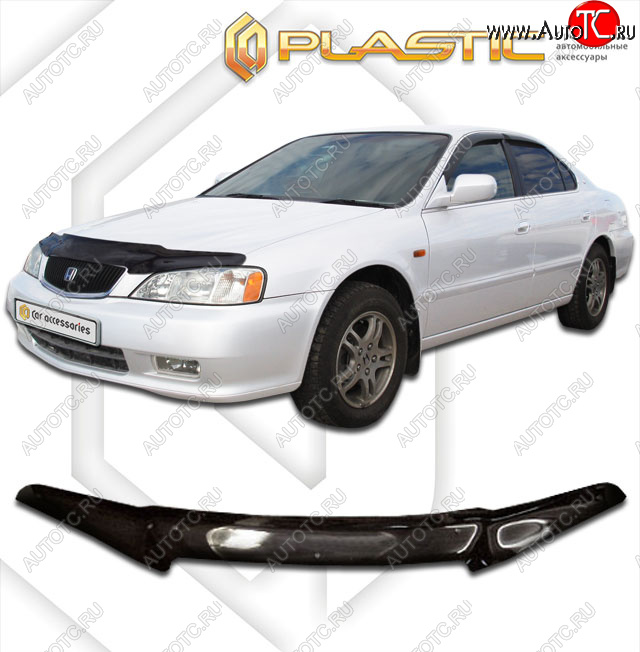 2 079 р. Дефлектор капота CA-Plastic  Honda Saber  2 (1998-2001) дорестайлинг (classic черный, без надписи)  с доставкой в г. Пермь