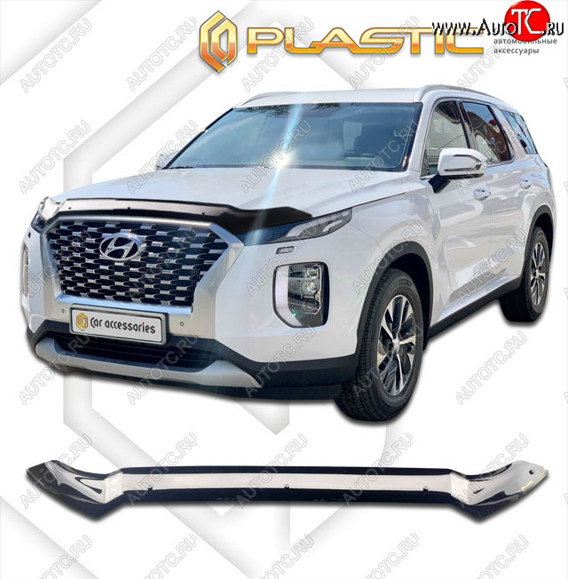 1 999 р. Дефлектор капота CA-Plastic  Hyundai Palisade  LX2 (2018-2022) (classic черный, без надписи)  с доставкой в г. Пермь