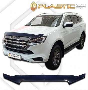 2 199 р. Дефлектор капота CA-Plastic Isuzu mu-X TF (2021-2023) (серый Сlassic черный, без надписи)  с доставкой в г. Пермь. Увеличить фотографию 2