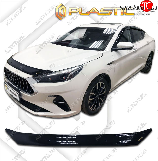 1 839 р. Дефлектор капота CA-Plastic JAC J7 лифтбэк (2020-2025) (classic черный, без надписи)  с доставкой в г. Пермь