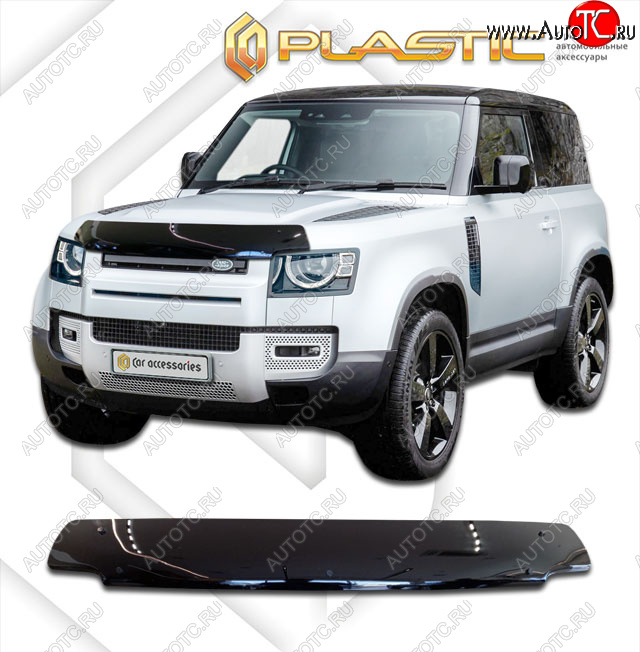 2 079 р. Дефлектор капота CA-Plastic  Land Rover Defender 90  L663 (2019-2022) 3 дв. (classic черный, без надписи)  с доставкой в г. Пермь