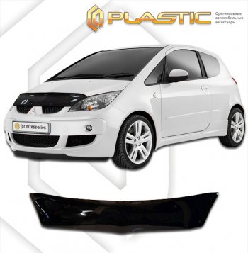 1 839 р. Дефлектор капота CA-Plastic Mitsubishi Colt Z20, Z30 хэтчбэк 3 дв. дорестайлинг (2002-2009) (серия Сlassic черный)  с доставкой в г. Пермь. Увеличить фотографию 2