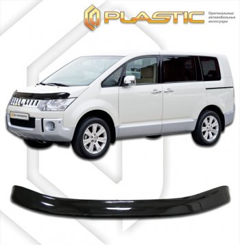 2 079 р. Дефлектор капота (D:5) CA-Plastic Mitsubishi Delica D:5 1 рестайлинг (2018-2025) (cерия Сlassic черный, без надписи)  с доставкой в г. Пермь. Увеличить фотографию 2