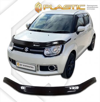 1 999 р. Дефлектор капота CA-Plastic Suzuki Ignis (2016-2025) (серия Сlassic черный, без надписи)  с доставкой в г. Пермь. Увеличить фотографию 2