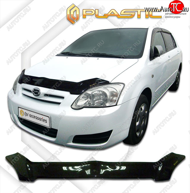 1 999 р. Дефлектор капота CA-Plastic  Toyota Corolla Runx  E120 (2004-2007) хэтчбэк 5 дв. 2-ой рестайлинг (classic черный, без надписи)  с доставкой в г. Пермь