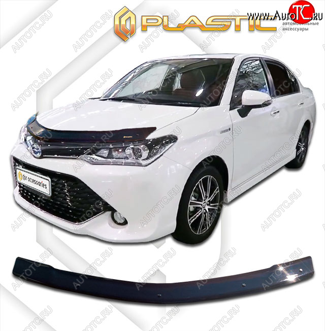 1 899 р. Дефлектор капота CA-Plastic  Toyota Corolla Axio  (E160) седан (2015-2017) 1-ый рестайлинг (classic черный, без надписи)  с доставкой в г. Пермь
