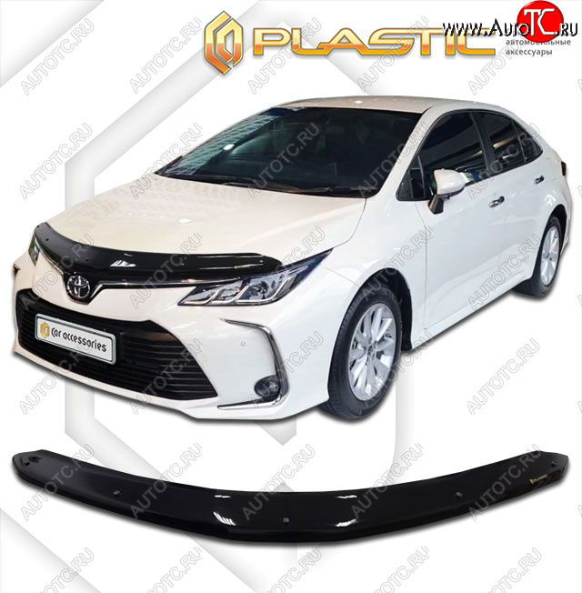 1 999 р. Дефлектор капота CA-Plastic Toyota Corolla E210 седан дорестайлинг (2018-2022) (classic черный, без надписи)  с доставкой в г. Пермь
