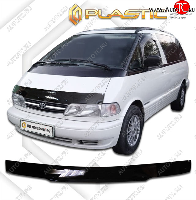 1 999 р. Дефлектор капота CA-Plastic  Toyota Estima Emina  XR10, XR20 (1992-1999) минивэн дорестайлинг, минивэн 1-ый рестайлинг, минивэн 2-ой рестайлинг (classic черный, без надписи)  с доставкой в г. Пермь