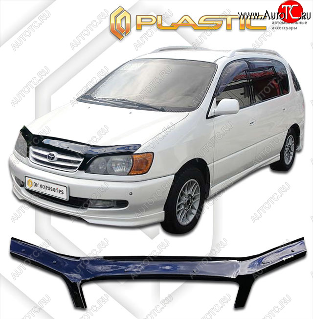 2 159 р. Дефлектор капота CA-Plastic  Toyota Ipsum  SXM10 (1998-2001) рестайлинг (classic черный, без надписи)  с доставкой в г. Пермь