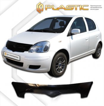 1 899 р. Дефлектор капота CA-Plastic Toyota Yaris XP10 хэтчбэк 5 дв. (1999-2005) (серия Сlassic черный, без надписи)  с доставкой в г. Пермь. Увеличить фотографию 2
