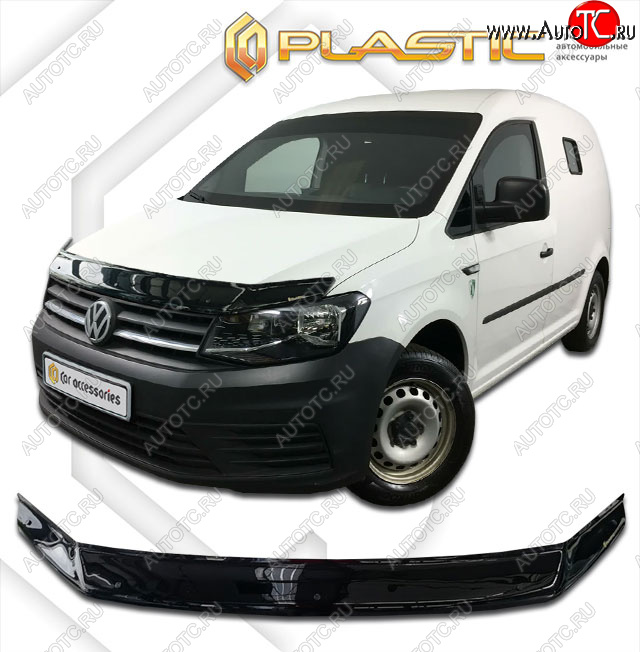 1 999 р. Дефлектор капота CA-Plastic  Volkswagen Caddy  2K (2015-2020) рестайлинг (classic черный, без надписи)  с доставкой в г. Пермь