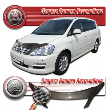 2 559 р. Дефлектор капота CA-Plastic  Toyota Ipsum  ACM20 (2003-2009) рестайлинг (серия Шелкография карбон серебро)  с доставкой в г. Пермь. Увеличить фотографию 2