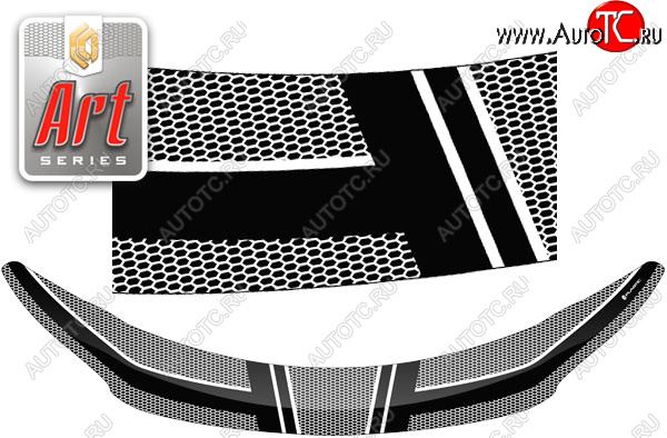 2 199 р. Дефлектор капота CA-Plastic  Hyundai Elantra  MD (2013-2016) рестайлинг (серия ART белая)  с доставкой в г. Пермь