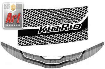Дефлектор капота CA-Plastic KIA Rio  3 QB (2011-2015) дорестайлинг седан (серия ART белая)
