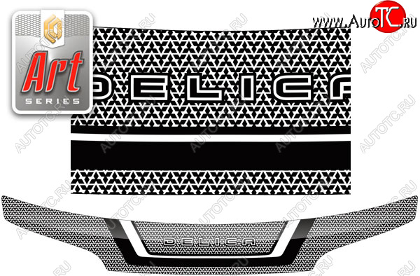 2 299 р. Дефлектор капота CA-Plastic  Mitsubishi Delica  4 (1994-1997) дорестайлинг (серия ART белая)  с доставкой в г. Пермь