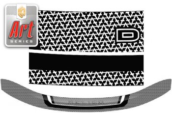 Дефлектор капота (D:5) CA-Plastic Mitsubishi Delica D:5  1 (2007-2025) дорестайлинг, рестайлинг (серия ART белая)