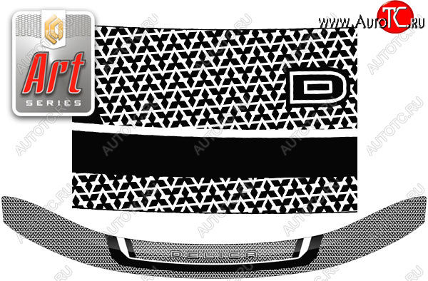 2 299 р. Дефлектор капота (D:5) CA-Plastic  Mitsubishi Delica D:5  1 (2007-2025) дорестайлинг, рестайлинг (серия ART белая)  с доставкой в г. Пермь