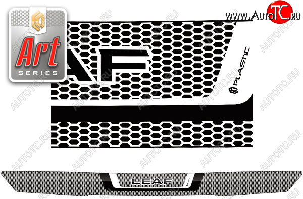 2 079 р. Дефлектор капота CA-Plastic  Nissan Leaf  2 (ZE1) (2017-2025) (серия ART белая)  с доставкой в г. Пермь