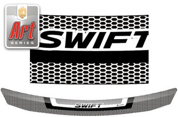 Дефлектор капот CA-Plastic Suzuki Swift  ZC33S,ZC83S, ZC43S, ZC53S, ZD53S (2016-2025) (серия ART белая)