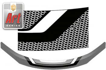 Дефлектор капот CA-Plastic Toyota Allion  T260 (2016-2021) седан 2-ой рестайлинг (серия ART белая)