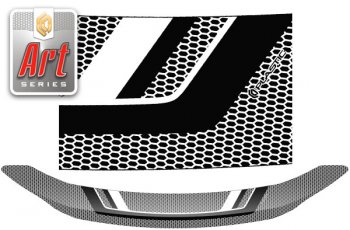 Дефлектор капота CA-Plastic Toyota Esquire  R80 (2014-2017) дорестайлинг (серия ART белая)