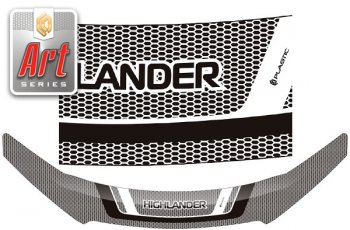 Дефлектор капота CA-Plastic Toyota Highlander  XU50 (2013-2020) дорестайлинг, рестайлинг (серия ART белая)