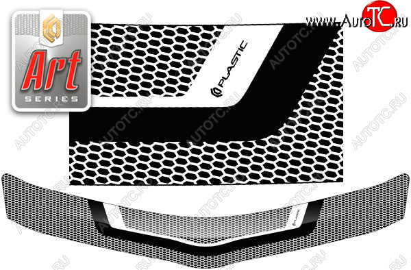 2 159 р. Дефлектор капота CA-Plastic  Toyota Passo Sette (2008-2012) MPV (серия ART белая)  с доставкой в г. Пермь