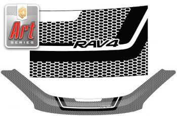 Дефлектор капота CA-Plastic Toyota RAV4  CA20 (2003-2005) 5 дв. рестайлинг (серия ART белая)