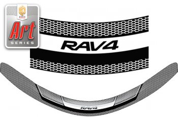 Дефлектор капота CA-Plastic Toyota RAV4  XA40 (2012-2015) 5 дв. дорестайлинг (серия ART белая)