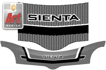Дефлектор капота CA-Plastic Toyota Sienta  NCP80 (2003-2015) дорестайлинг, 1-ое пополение 1-ый рестайлинг, 2-ой рестайлинг (серия ART белая)