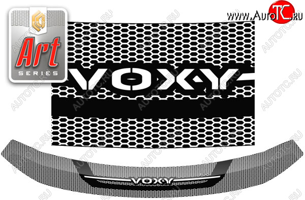 2 299 р. Дефлектор капота CA-Plastic  Toyota Voxy  минивэн (2014-2017) R80 дорестайлинг (серия ART белая)  с доставкой в г. Пермь