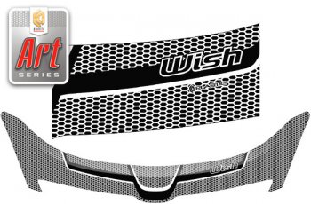 Дефлектор капота CA-Plastic Toyota Wish  XE10 (2003-2005) дорестайлинг (серия ART белая)