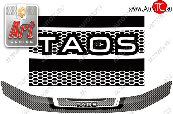 2 199 р. Дефлектор капота CA-Plastic  Volkswagen Taos (2020-2022) (серия ART белая)  с доставкой в г. Пермь