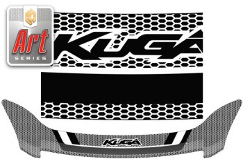 Дефлектор капота CA-Plastic Ford Kuga  1 (2008-2013) (серия Art черная)
