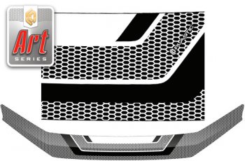 Дефлектор капота CA-Plastic Haval F7 (2018-2022)  дорестайлинг (Серия Art черная)