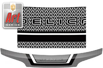 Дефлектор капота CA-Plastic Mitsubishi Delica  4 (1994-1997) дорестайлинг (Серия Art черная)