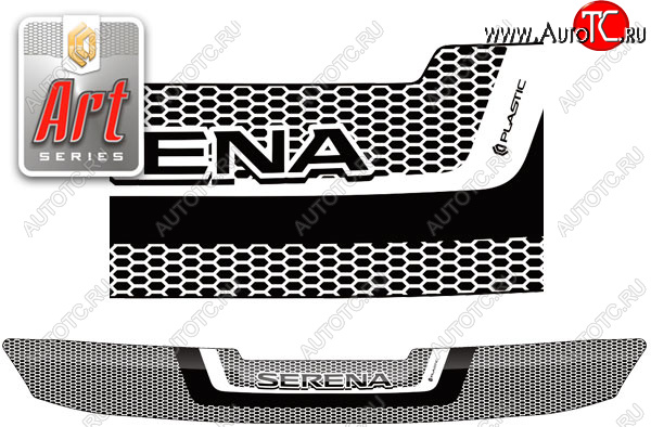 2 079 р. Дефлектор капота CA-Plastic  Nissan Serena  C27 (2016-2019) минивэн дорестайлинг (Серия Art черная)  с доставкой в г. Пермь
