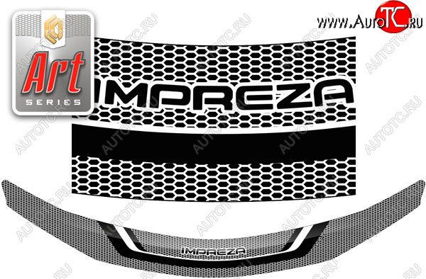 2 159 р. Дефлектор капота CA-Plastic  Subaru Impreza  GH (2007-2012) хэтчбэк (Серия Art черная)  с доставкой в г. Пермь