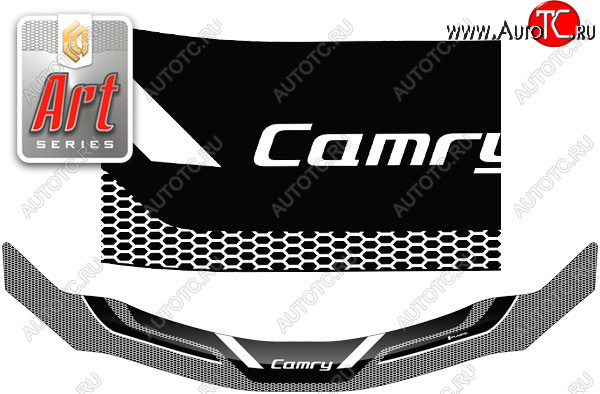 2 299 р. Дефлектор капота CA-Plastic  Toyota Camry  XV40 (2006-2008) дорестайлинг (Серия Art черная)  с доставкой в г. Пермь
