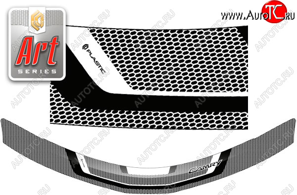 2 299 р. Дефлектор капота (Американская версия) CA-Plastic  Toyota Camry  XV50 (2011-2014) дорестайлинг (Серия Art черная)  с доставкой в г. Пермь