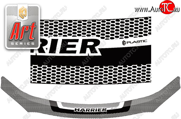 2 299 р. Дефлектор капота CA-Plastic  Toyota Harrier  XU60 (2013-2020) дорестайлинг, рестайлинг (Серия Art черная)  с доставкой в г. Пермь