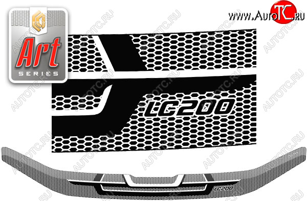2 299 р. Дефлектор капота CA-Plastic  Toyota Land Cruiser  200 (2015-2021) 2-ой рестайлинг (Серия Art черная)  с доставкой в г. Пермь