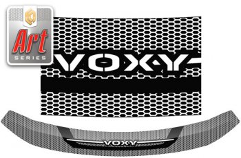 Дефлектор капота CA-Plastic Toyota Voxy  минивэн (2014-2017) R80 дорестайлинг (Серия Art черная)