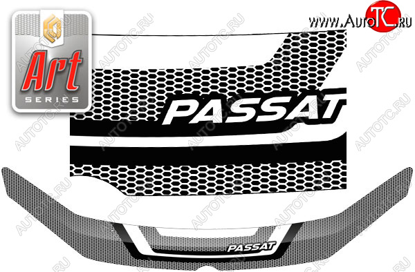 2 399 р. Дефлектор капота CA-Plastic  Volkswagen Passat  B7 (2010-2015) седан (Серия Art черная)  с доставкой в г. Пермь