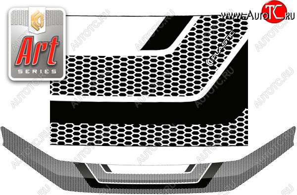 2 299 р. Дефлектор капота CA-Plastic  Haval F7 (2018-2024)  дорестайлинг, рестайлинг (серия ART графит)  с доставкой в г. Пермь